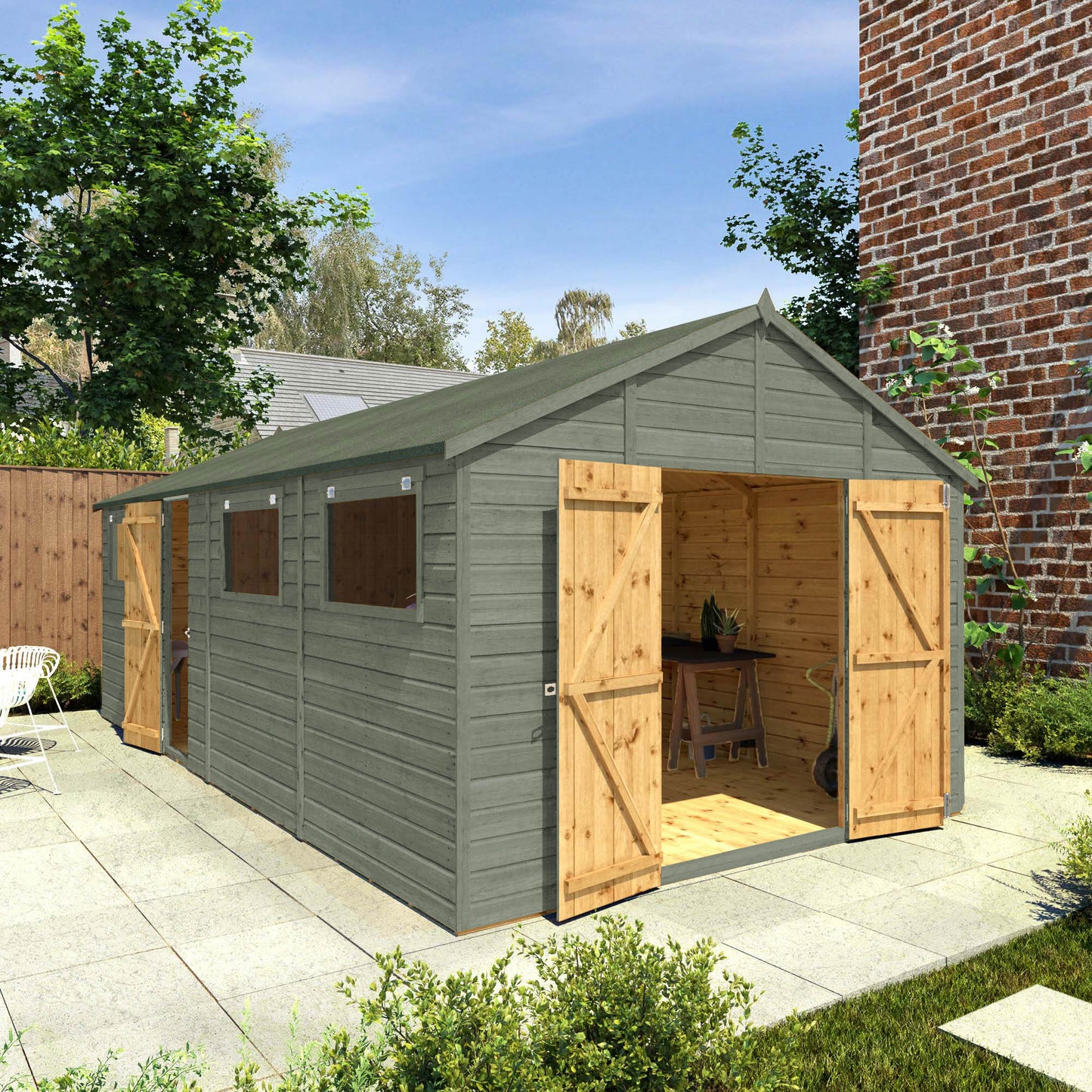 20 x 10 Ready Painted Premium Shiplap Apex Workshop