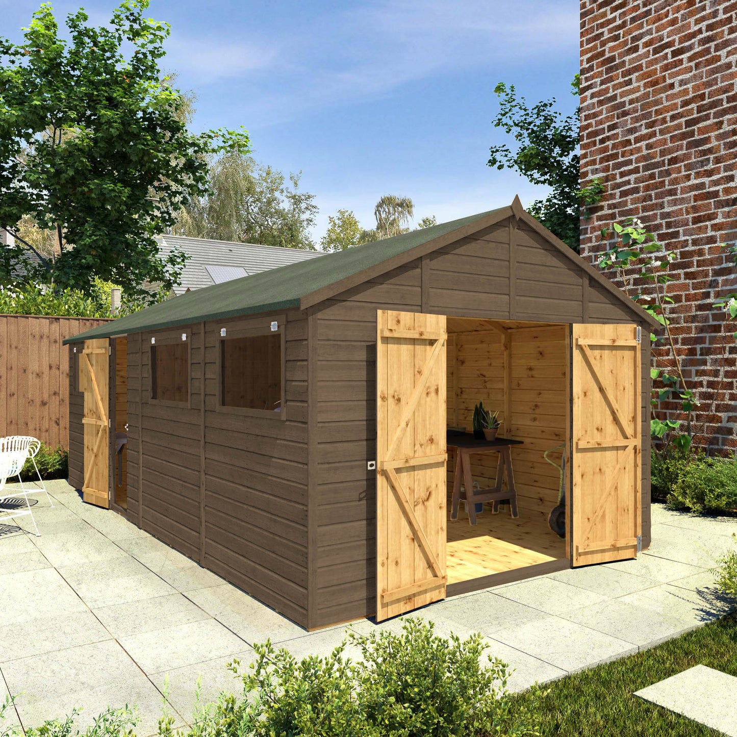 20 x 10 Ready Painted Premium Shiplap Apex Workshop