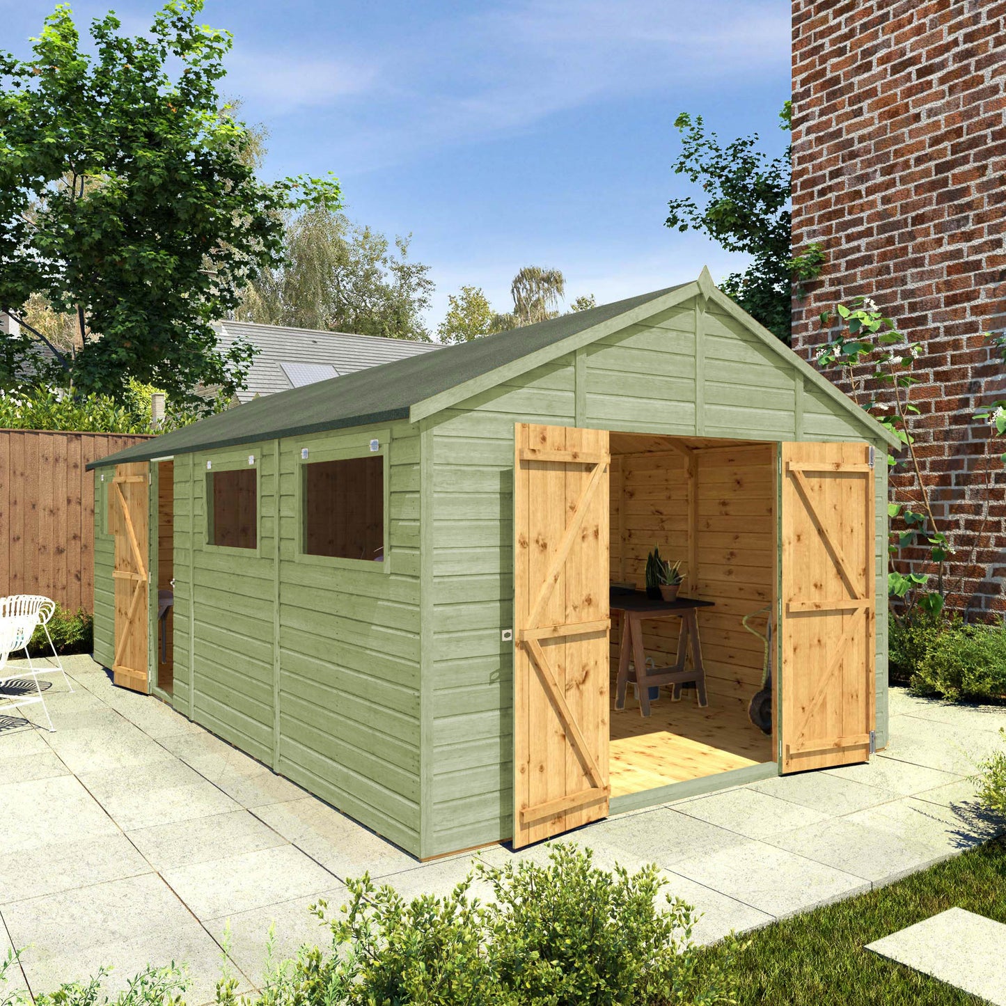 20 x 10 Ready Painted Premium Shiplap Apex Workshop
