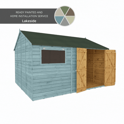 12 x 10 Ready Painted Premium Shiplap Reverse Apex Workshop
