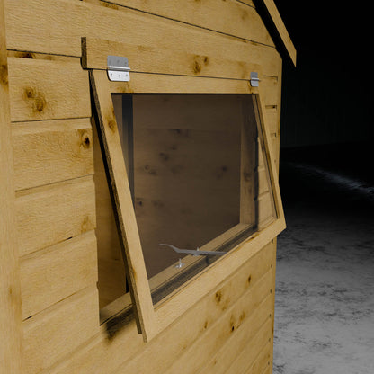 Opening styrene window in a shiplap cladding building