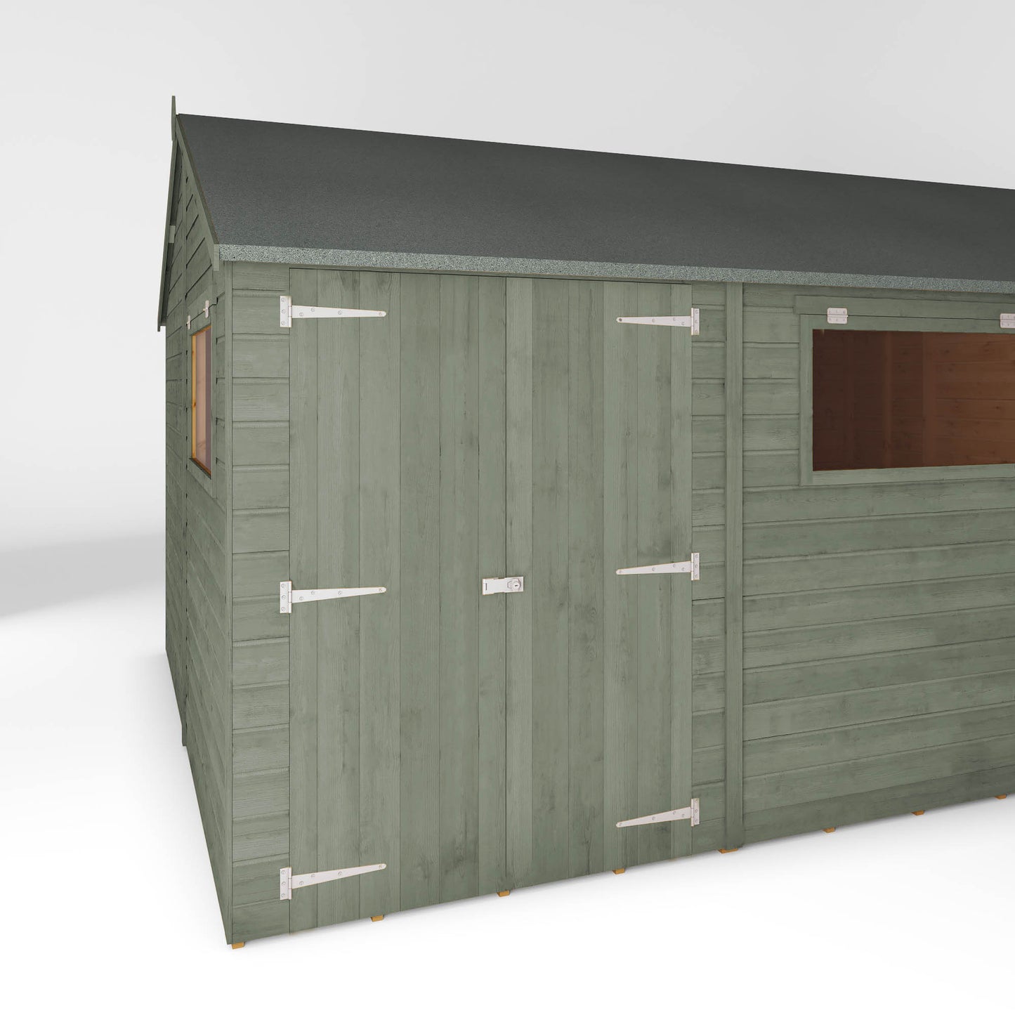 15 x 10 Ready Painted Premium Shiplap Reverse Apex Workshop
