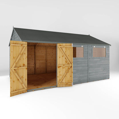 15 x 10 Ready Painted Premium Shiplap Reverse Apex Workshop