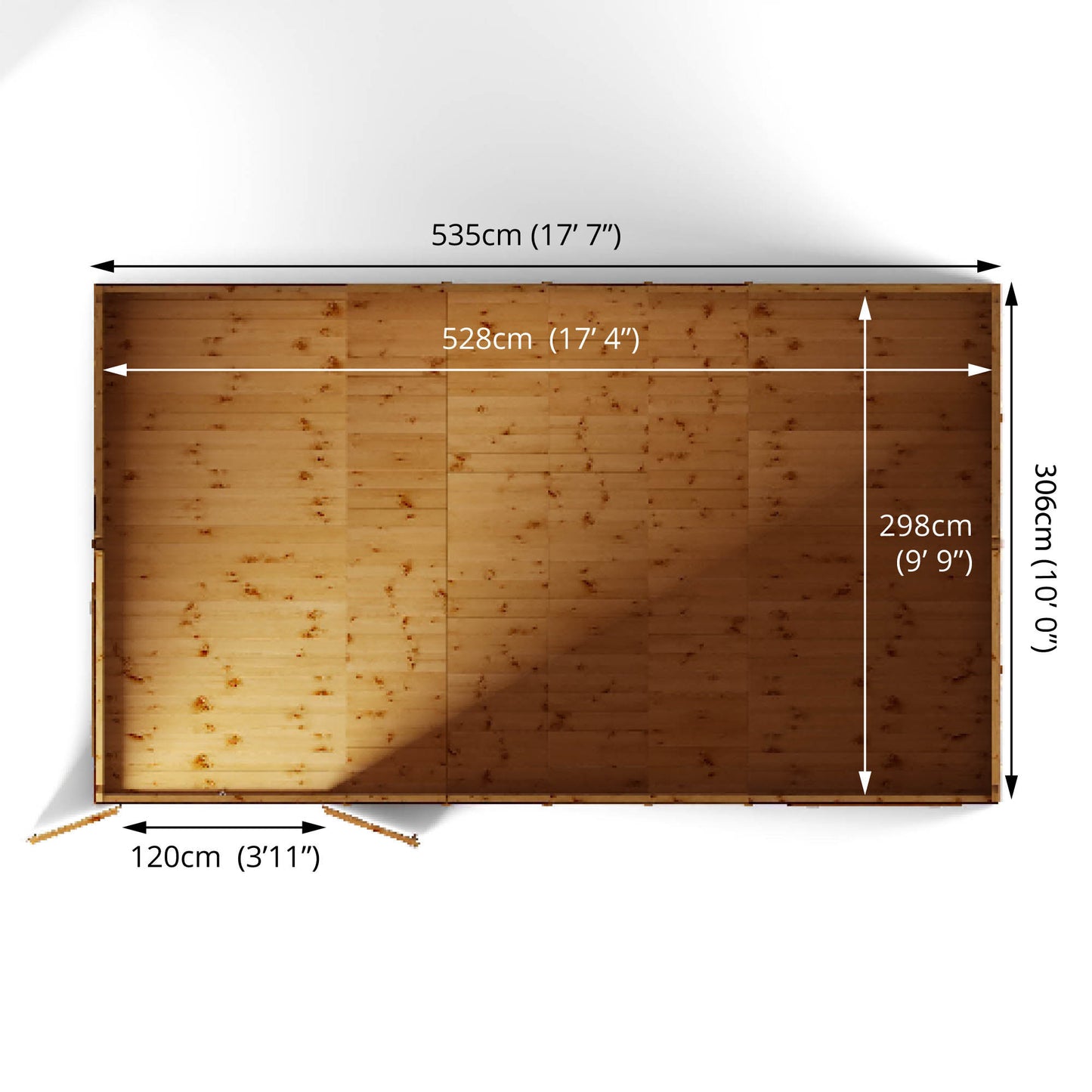 18 x 10 Ready Painted Premium Shiplap Reverse Apex Workshop