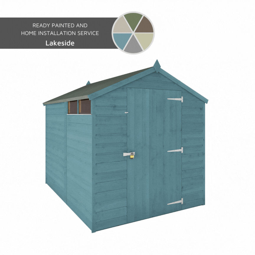 A gif of a shed painted in a variety of colours