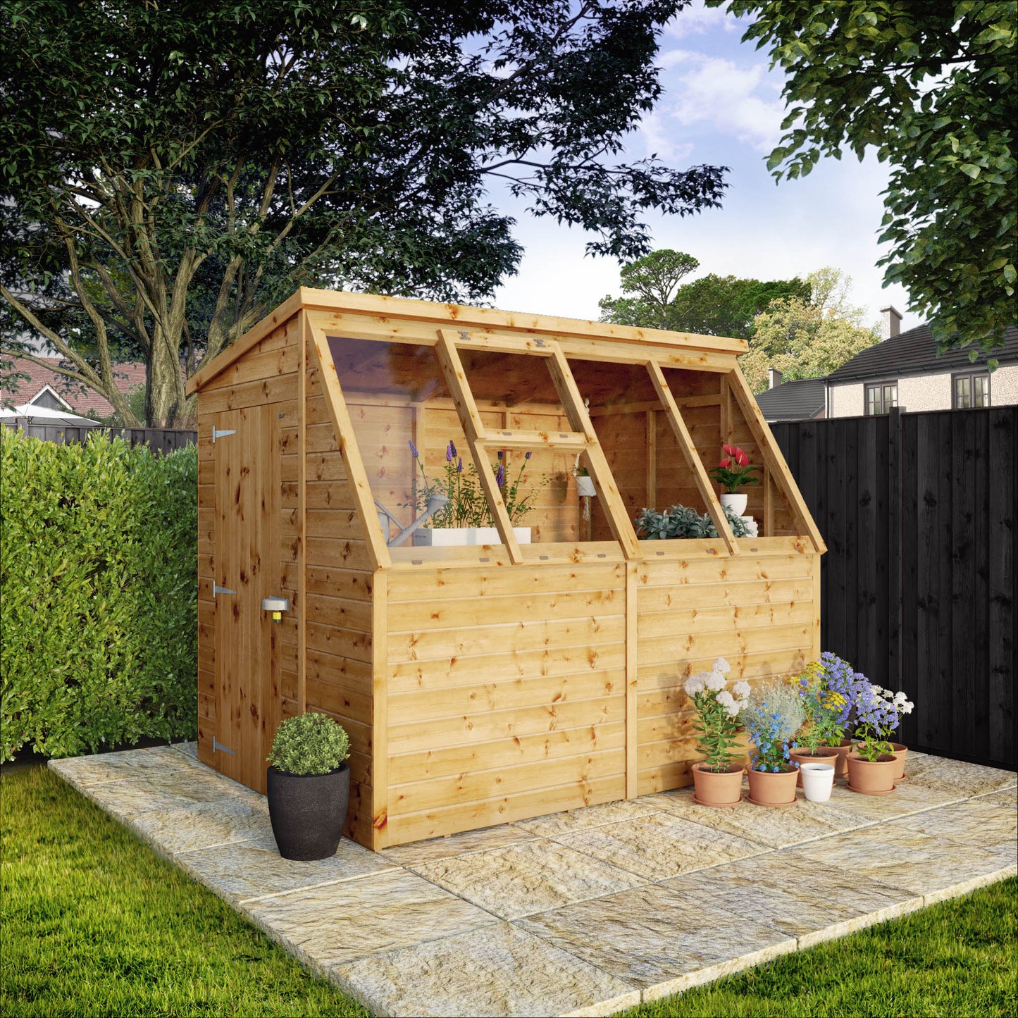 8 x 6 Shiplap Single Door Potting Shed Wooden Greenhouse