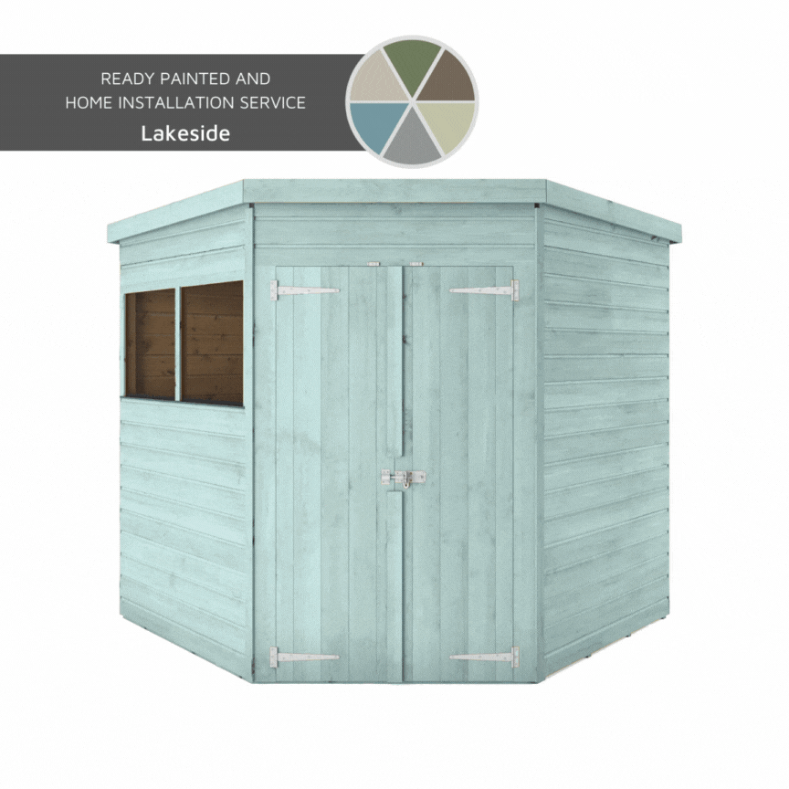 A gif of a shed painted in a variety of colours