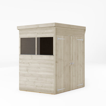 Refurbished Driftwood 7 x 7 Shiplap Corner Shed