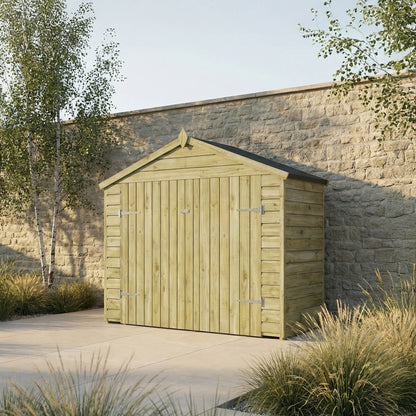 7 x 3 Value Overlap Double Door Apex Wooden Bike Shed