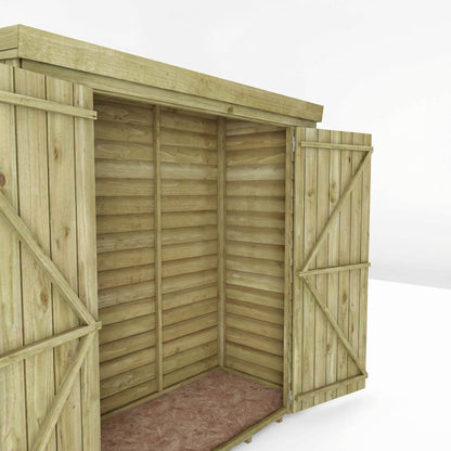 6 x 2'6 Value Overlap Double Door Pent Storage Shed