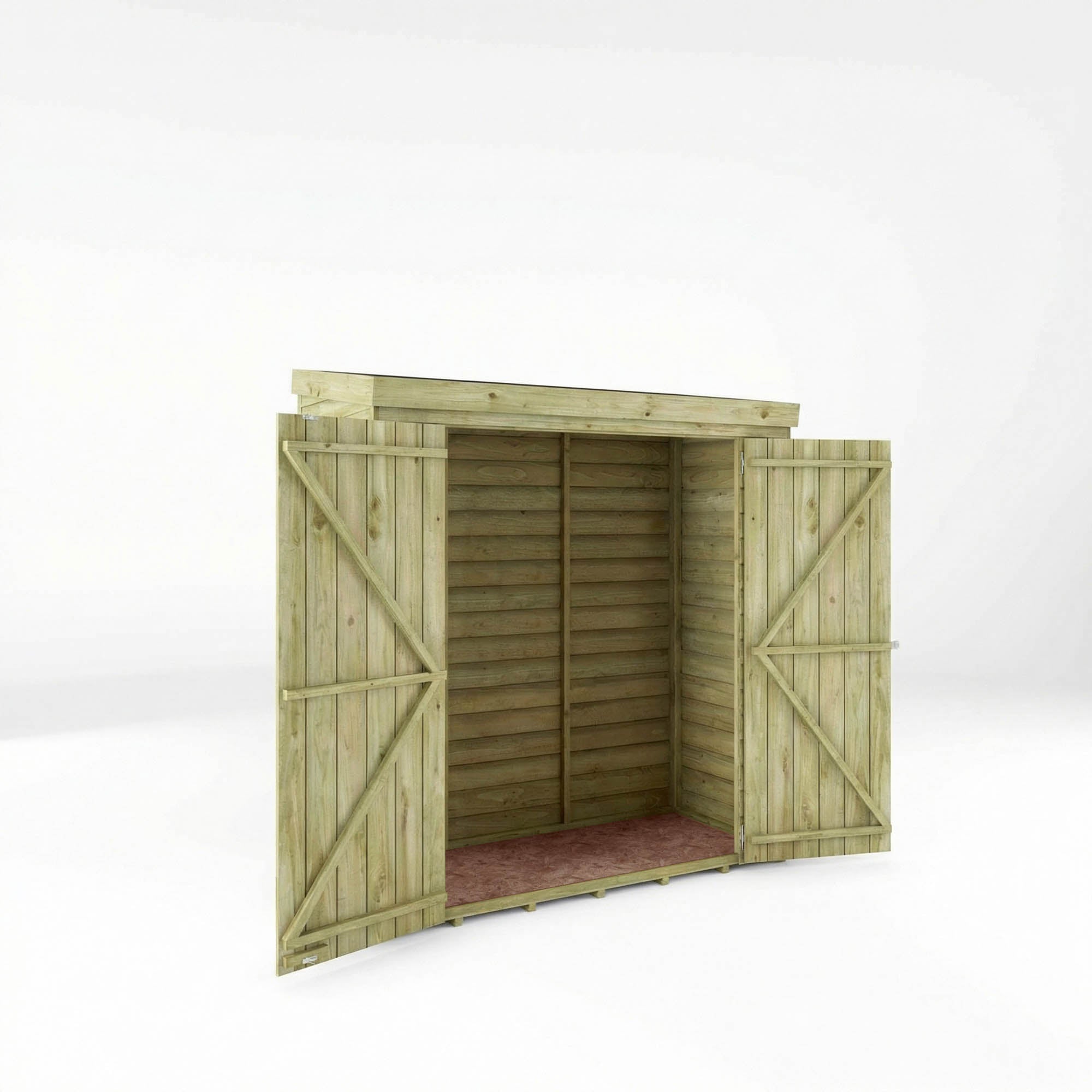 6 x 2'6 Value Overlap Double Door Pent Storage Shed