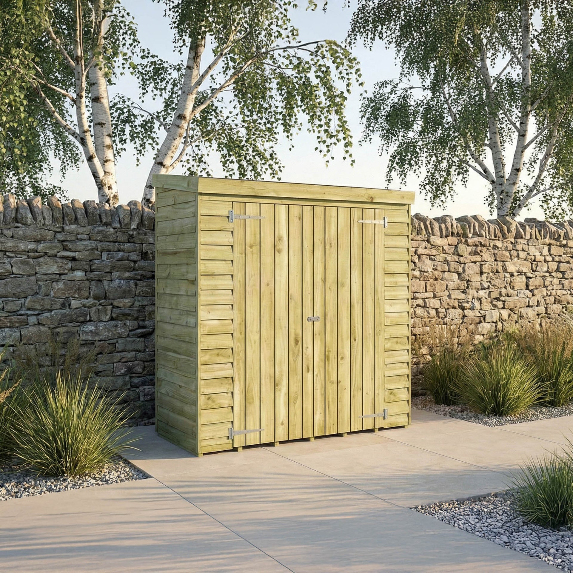 6 x 26 Value Overlap Double Door Pent Storage Shed