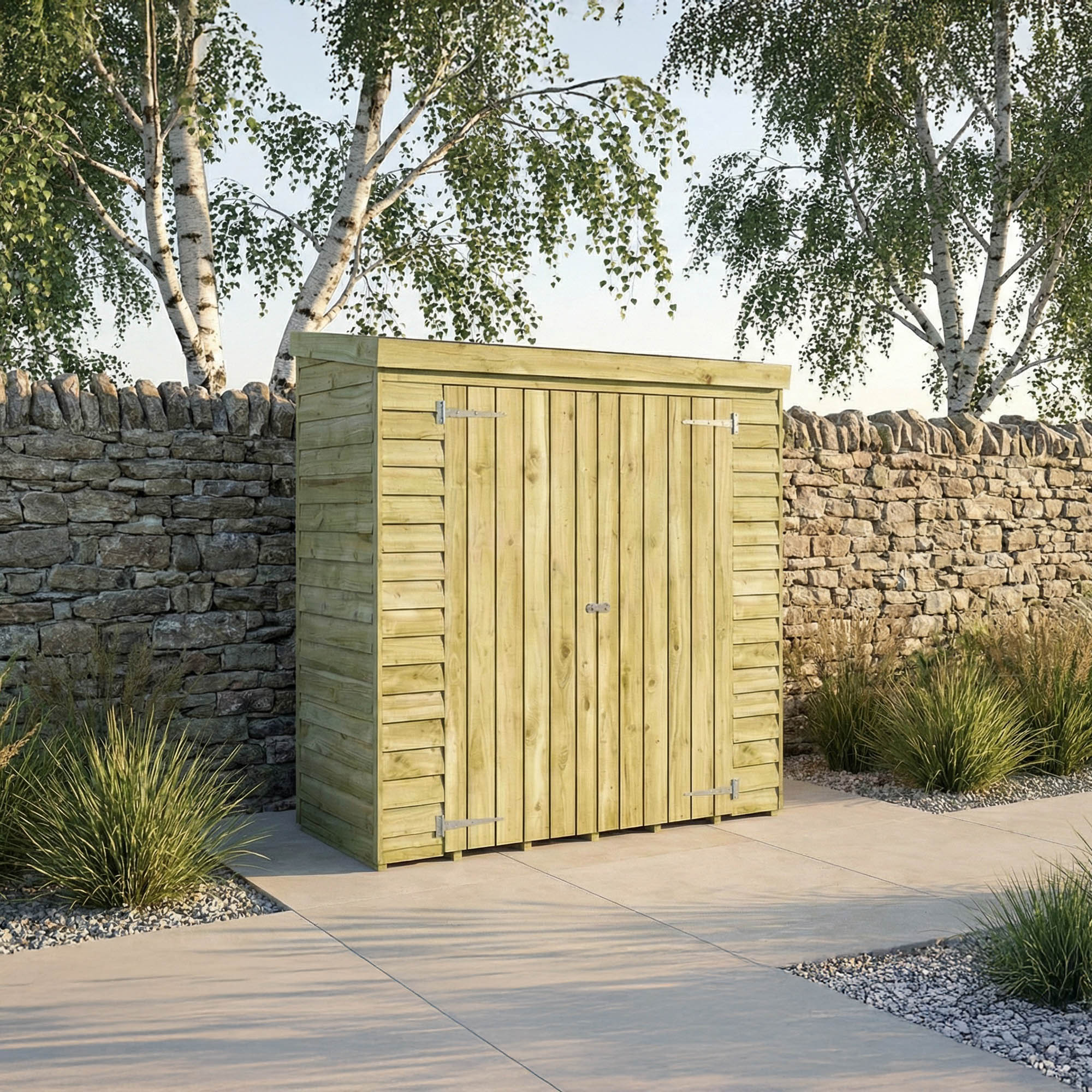 6 x 2'6 Value Overlap Double Door Pent Storage Shed