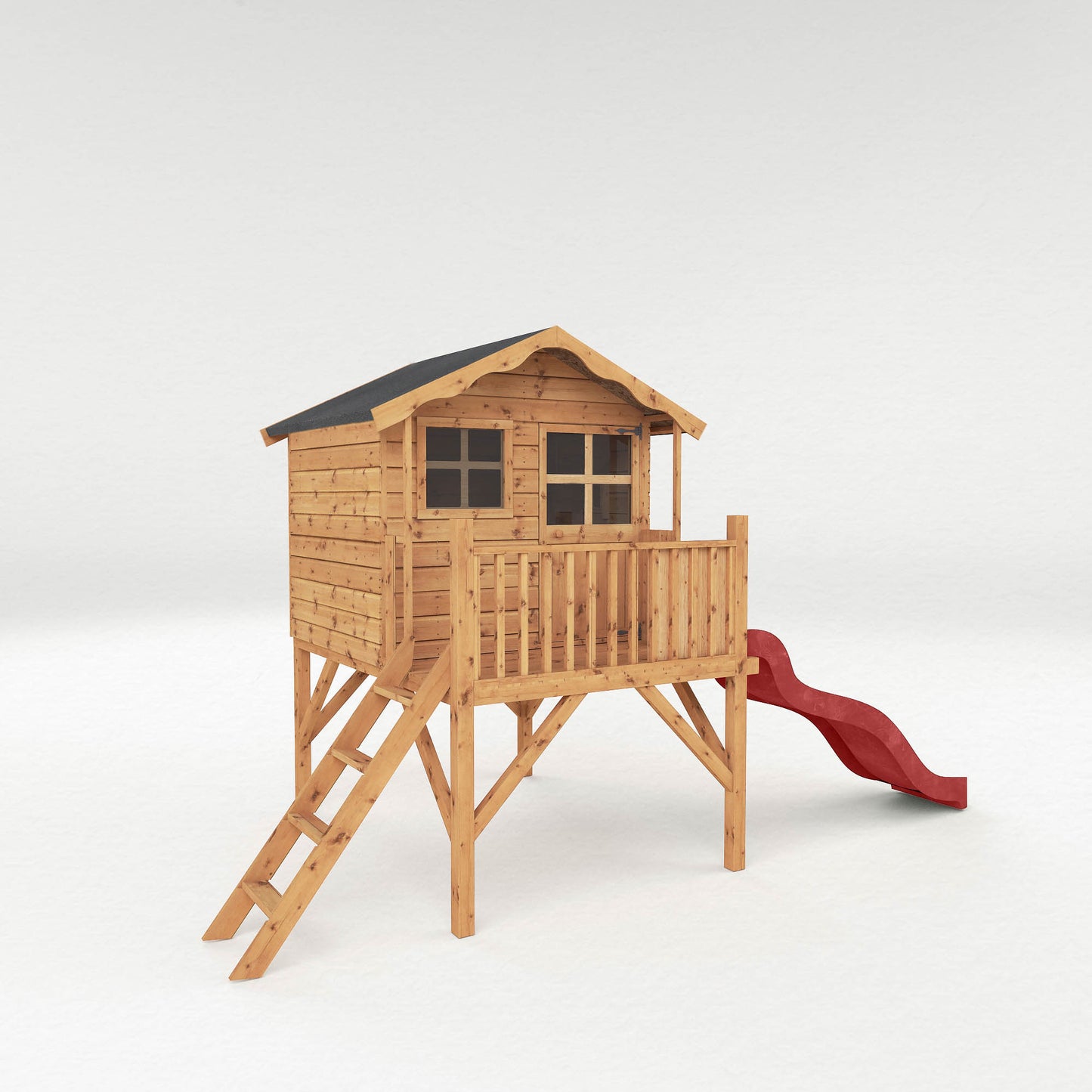 Poppy Tower Wooden Playhouse with Slide