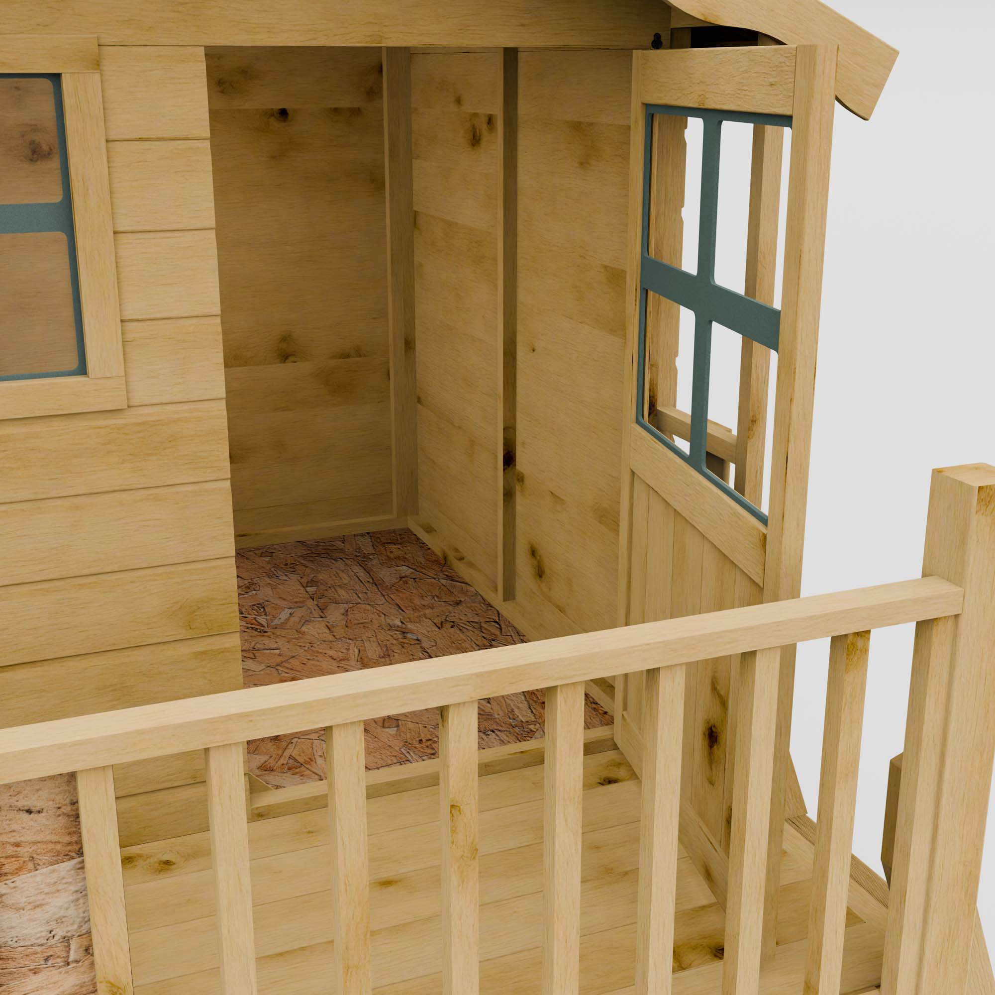 Poppy Tower Wooden Playhouse with Slide