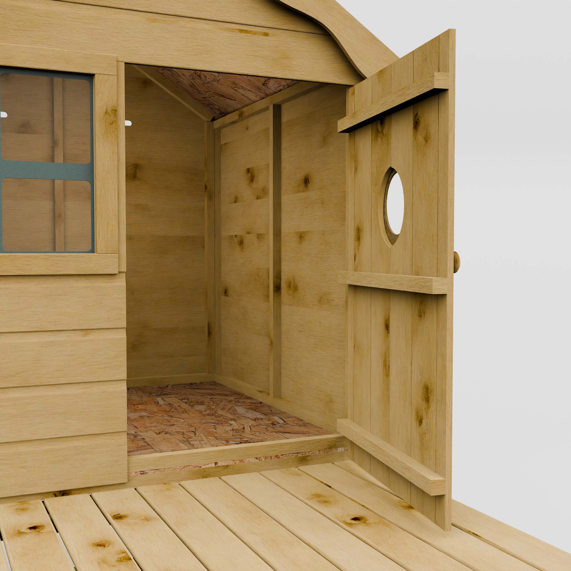 Snug Tower Wooden Playhouse with Slide