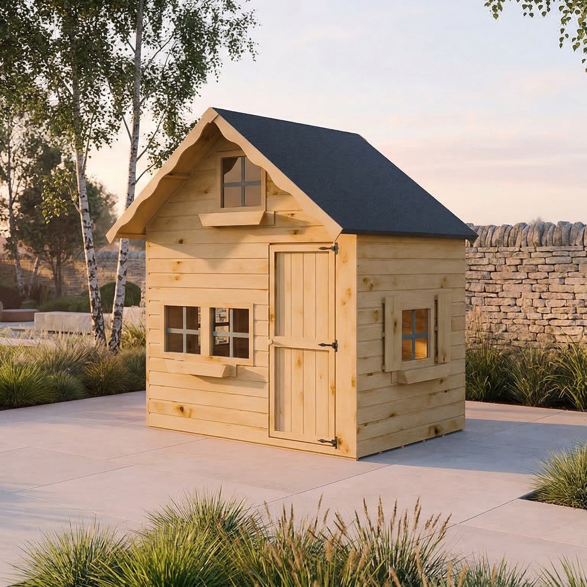 7 x 5 Double Storey Swiss Cottage Playhouse