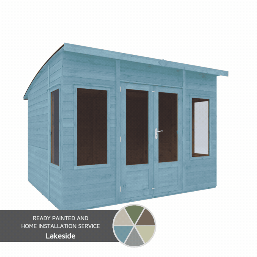 A gif of a summerhouse painted in a variety of colours