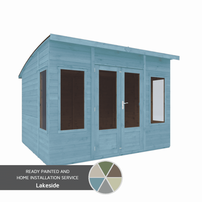 A gif of a summerhouse painted in a variety of colours
