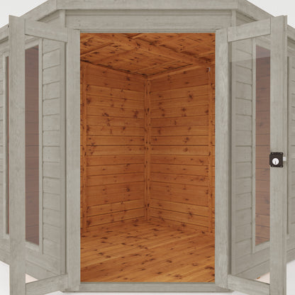 Refurbished Driftwood 7 x 7 Premier Corner Summerhouse