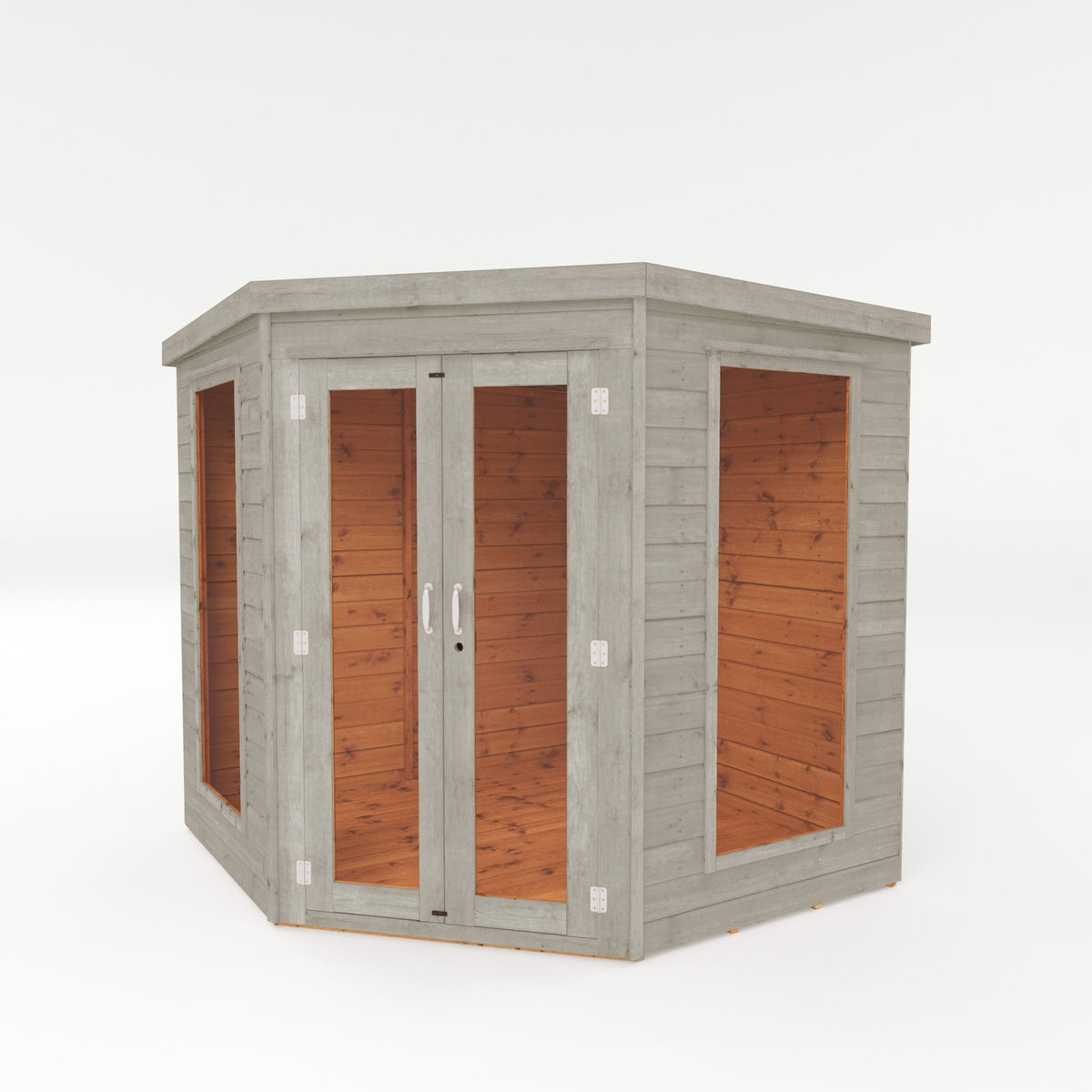 Refurbished Driftwood 7 x 7 Premier Corner Summerhouse