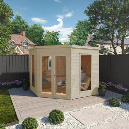 8 x 8 Ready Painted Corner Summerhouse