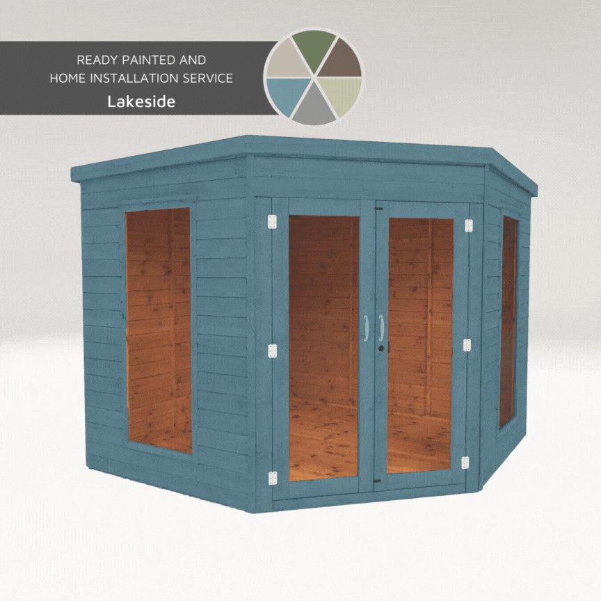 A gif of a summerhouse painted in a variety of colours
