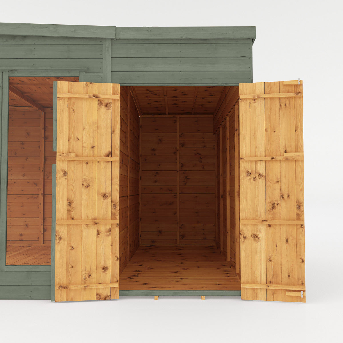 Refurbished Castle Green 13 x 9 Premium Corner Summerhouse Side Shed Right