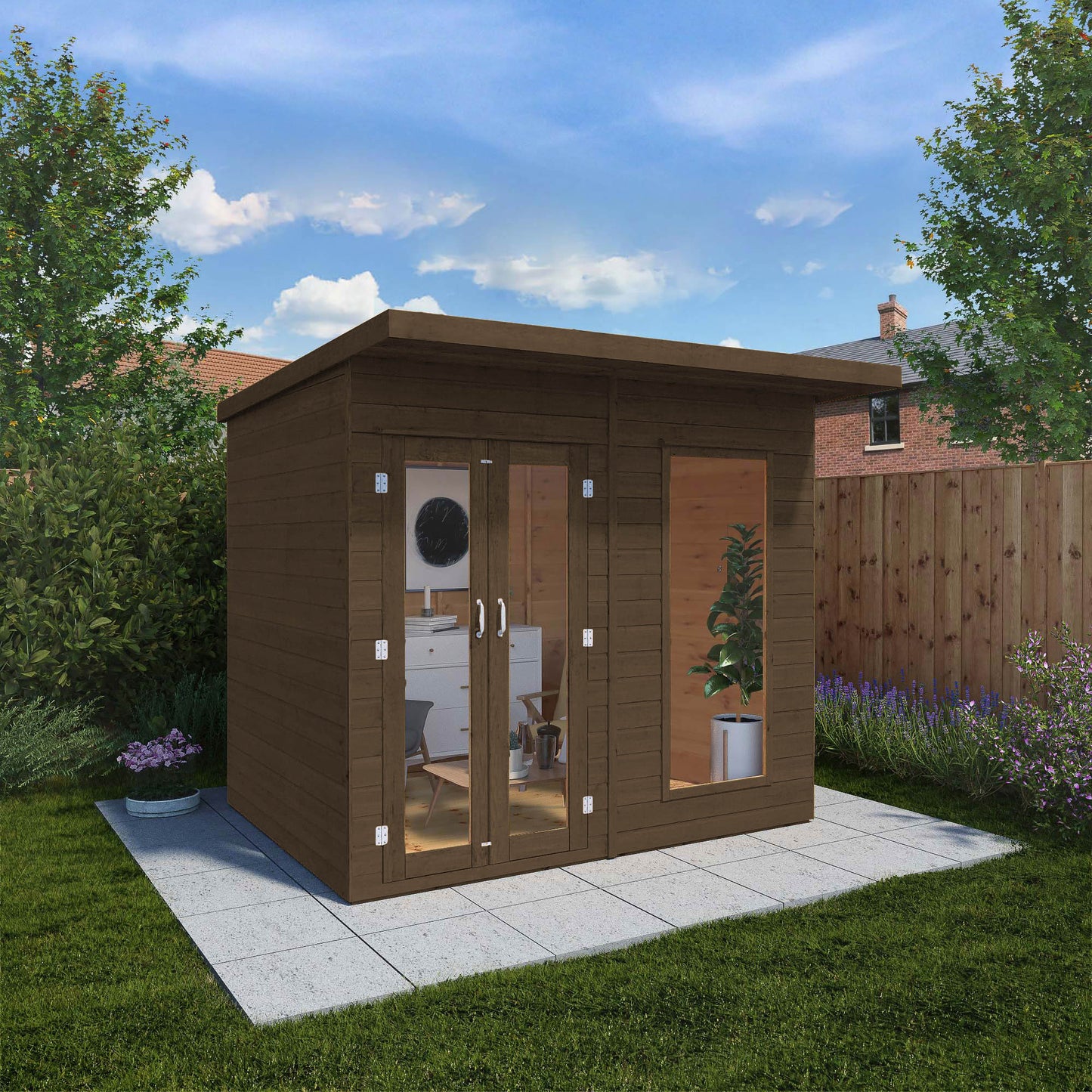 8 x 6 Ready Painted Maine Summerhouse
