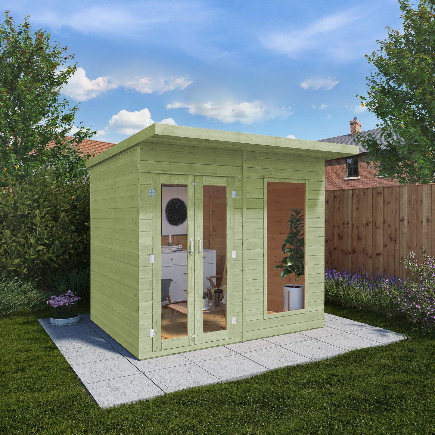 8 x 6 Ready Painted Maine Summerhouse