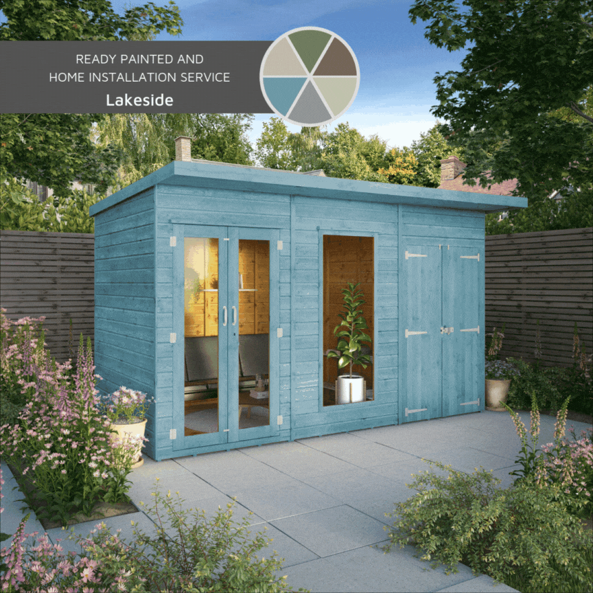 12 x 6 Maine Summerhouse with Side Shed
