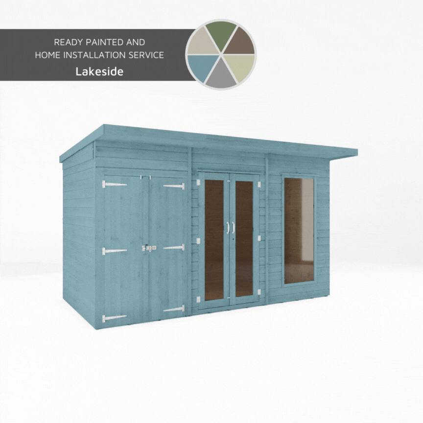 A gif of a summerhouse painted in a variety of colours