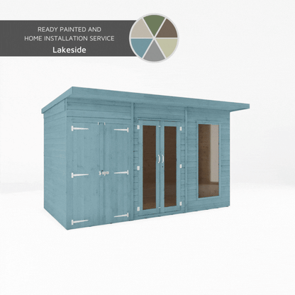 A gif of a summerhouse painted in a variety of colours