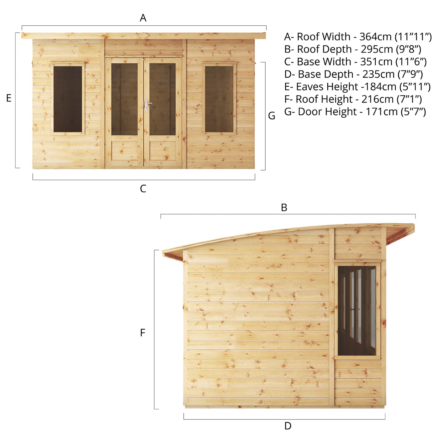 12 x 8 Ready Painted Helios Summerhouse