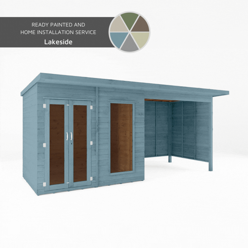 A gif of a summerhouse painted in a variety of colours