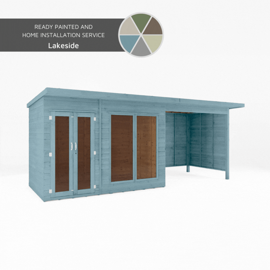 A gif of a summerhouse painted in a variety of colours