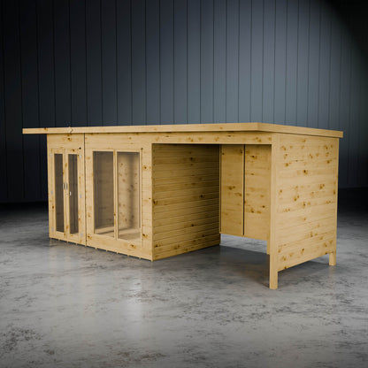 Wooden summerhouse with a large veranda