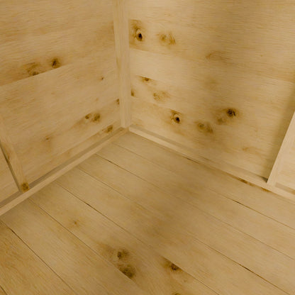 Close-up of a wooden floor with visible grain and texture