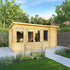 5.1m x 3m Pent Log Cabin with Side Shed
