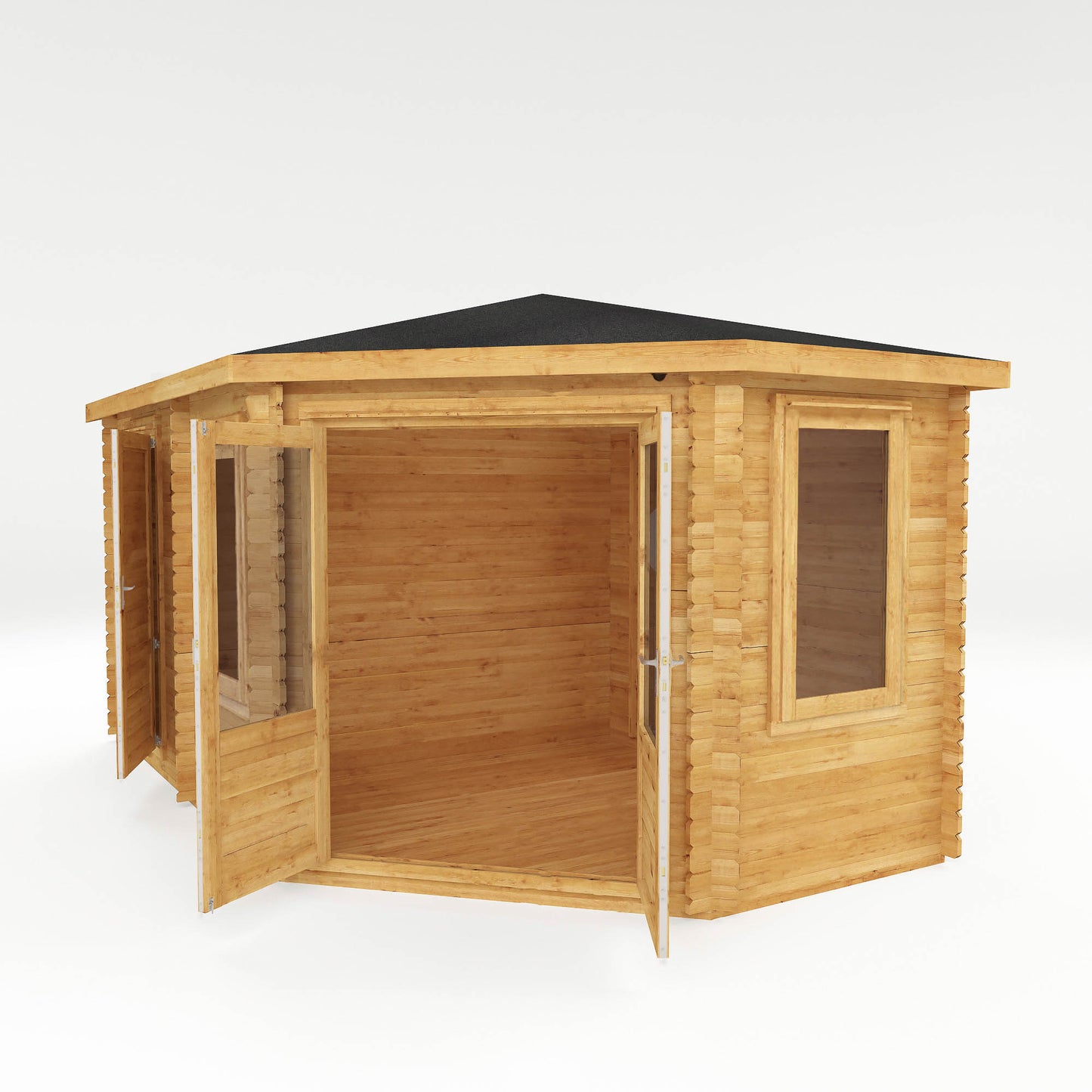 The Goldcrest 5m x 3m Log Cabin with Side Shed