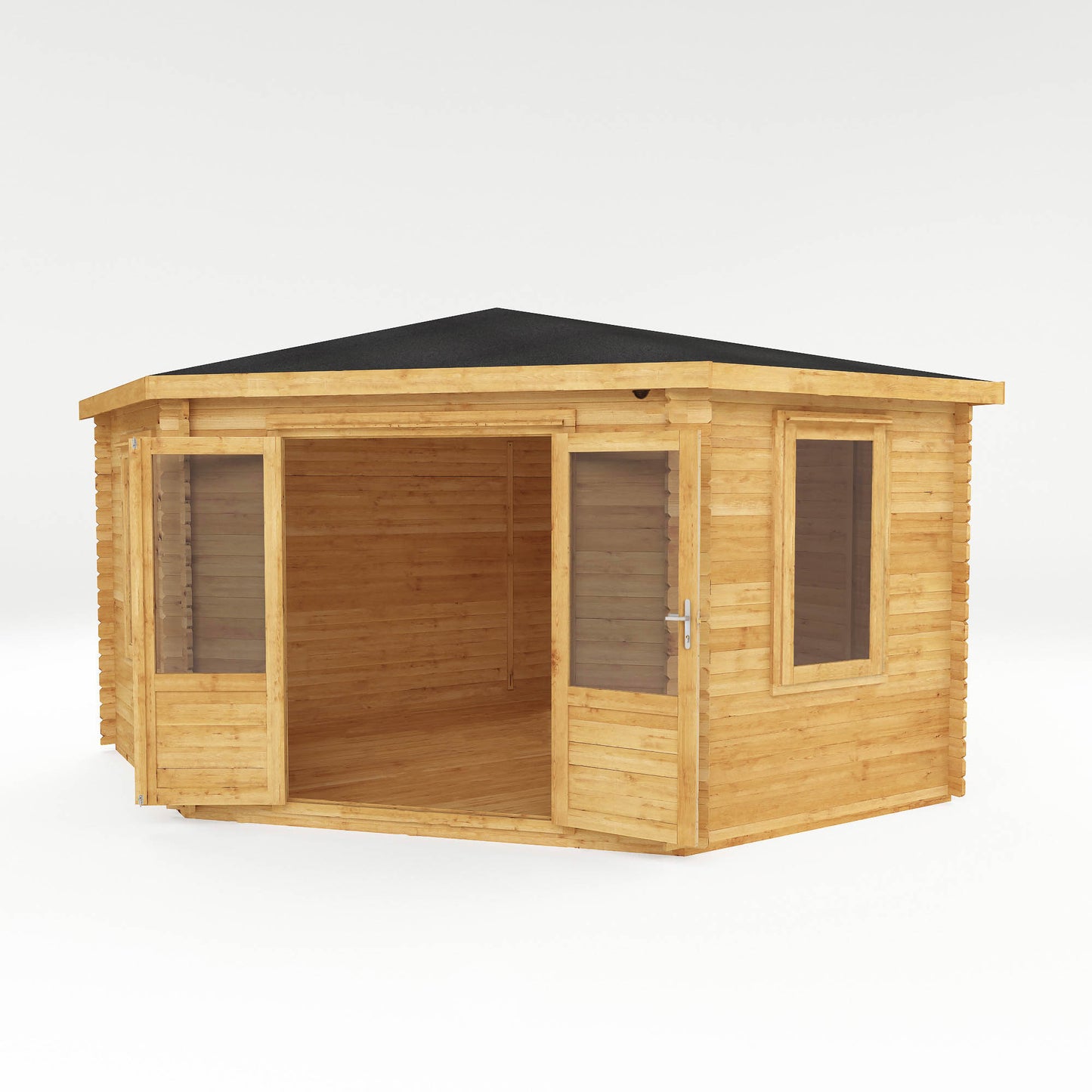 The 4m x 4m Goldcrest Corner Log Cabin