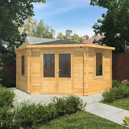 The 4m x 4m Goldcrest Corner Log Cabin