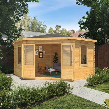 The 4m x 4m Goldcrest Corner Log Cabin