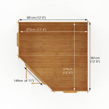 The 4m x 4m Goldcrest Corner Log Cabin