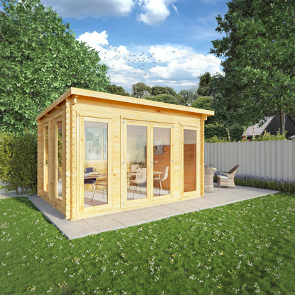 The 4m x 3m Wren Pent Log Cabin