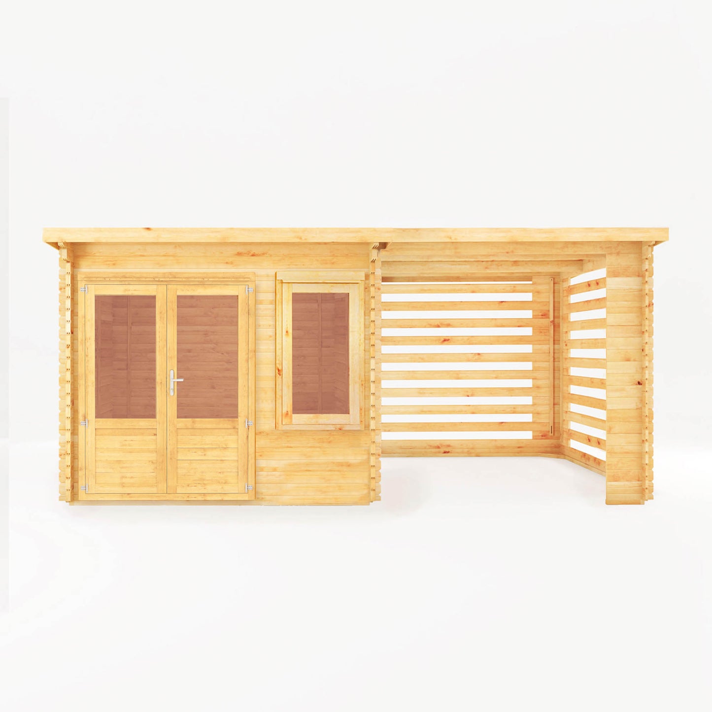 The 6m x 3m Cuckoo Pent Log Cabin with Slatted Area