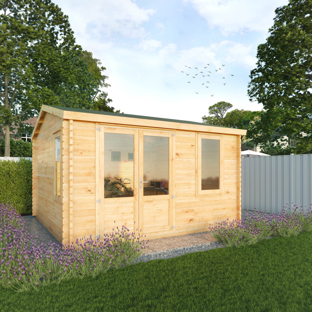Refurbished 4m x 4m 34mm Robin Log Cabin