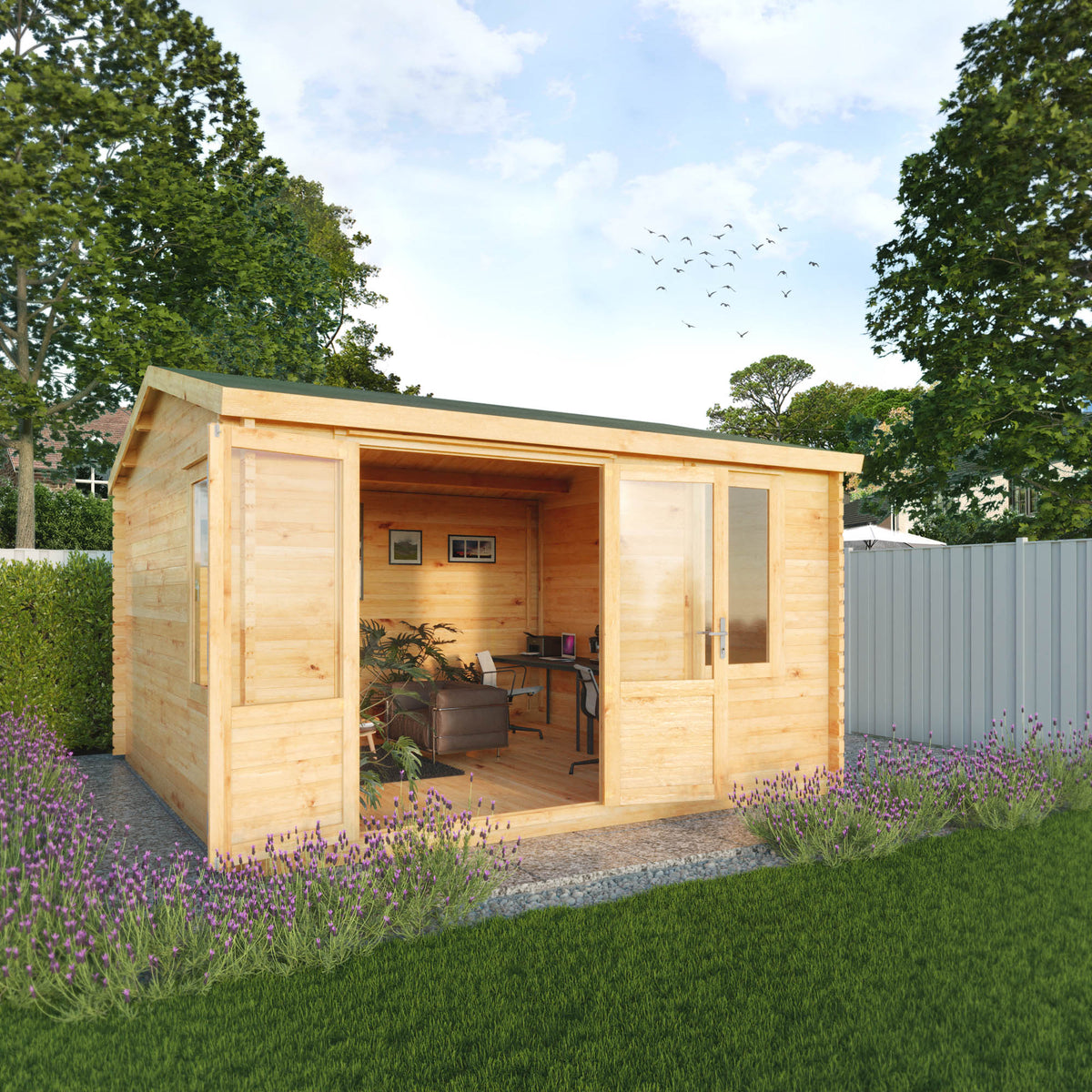 Refurbished 4m x 4m 34mm Robin Log Cabin