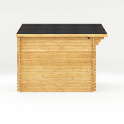 The 4m x 3m Sparrow Log Cabin with Oak UPVC
