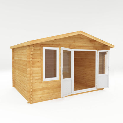 The 4m x 3m Sparrow Log Cabin with White UPVC